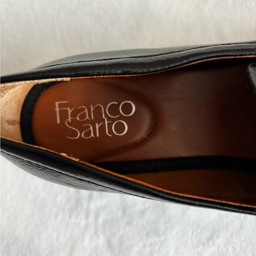 Franco Sarto Loafers Balin Lug Sole Penny Glossy Black Leather Size 6,5 - Picture 7 of 9